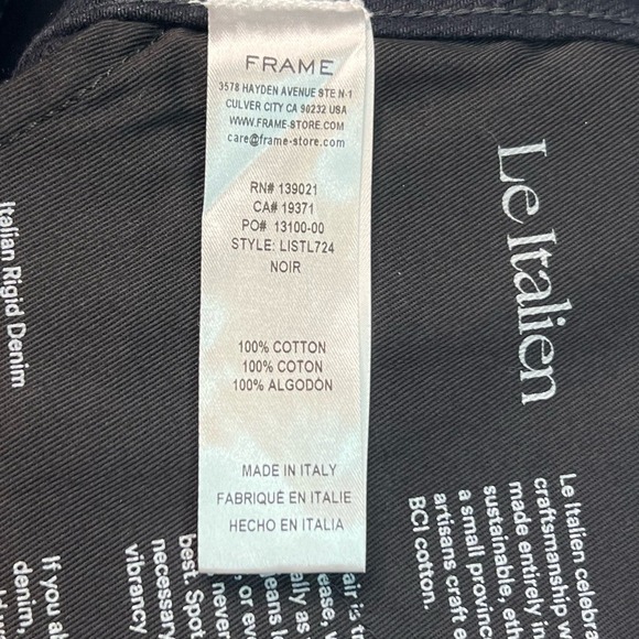 FRAME Jeans Woman’s Size 27 Le Italian True Straight Leg High Rise Black New - Picture 14 of 16